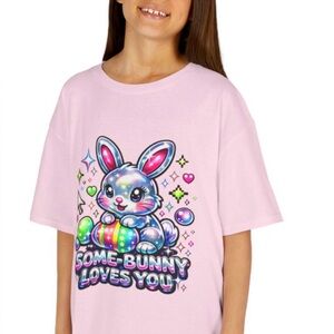 Gildan Pink Bunny Graphic Kids Tee